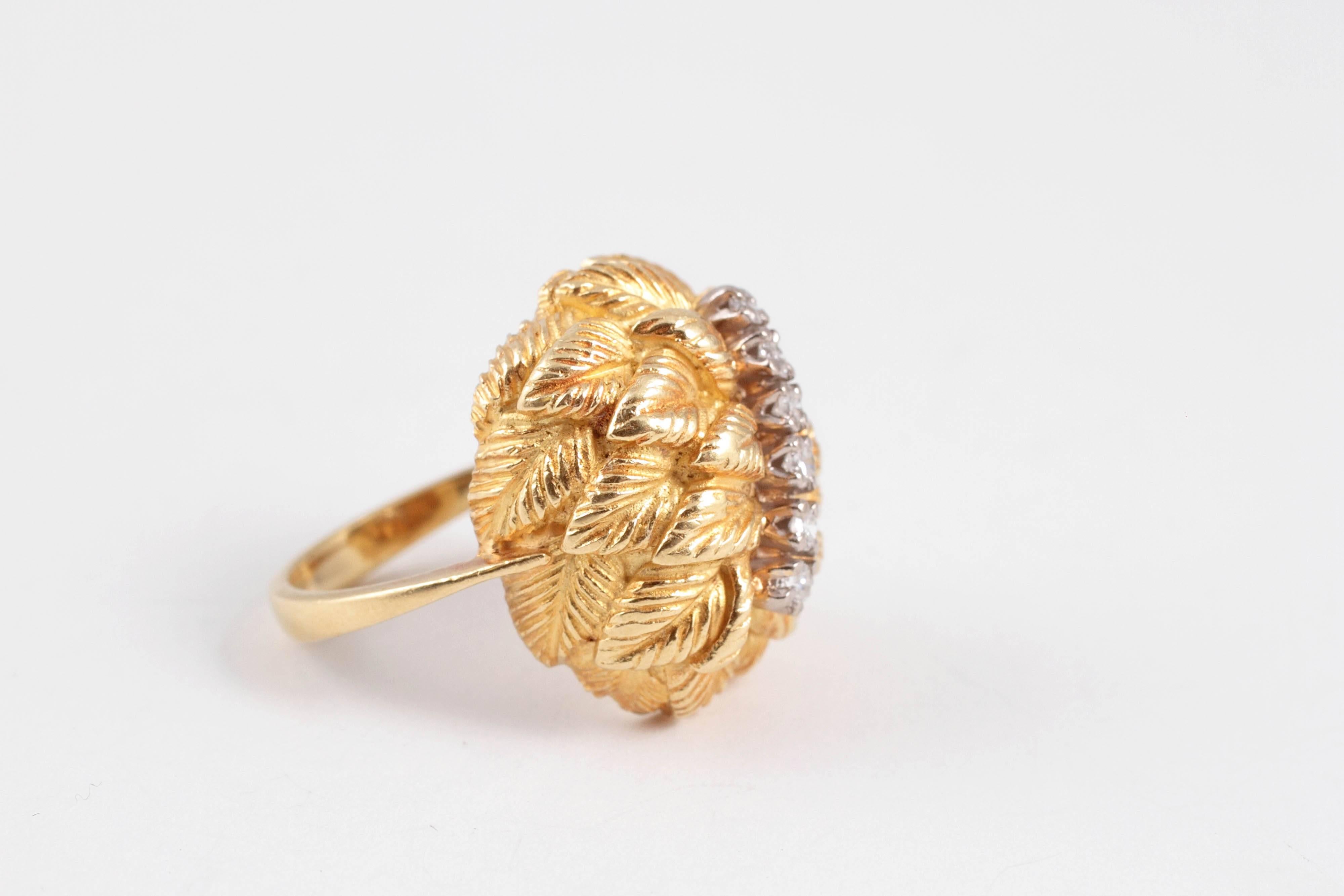 Diamond Yellow Gold Ring For Sale 1