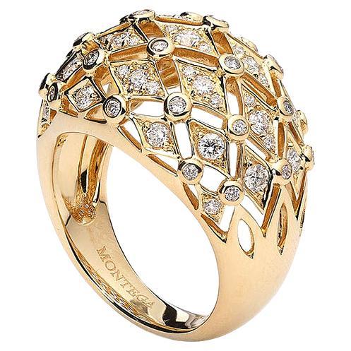 Diamond Yellow Gold Ring For Sale