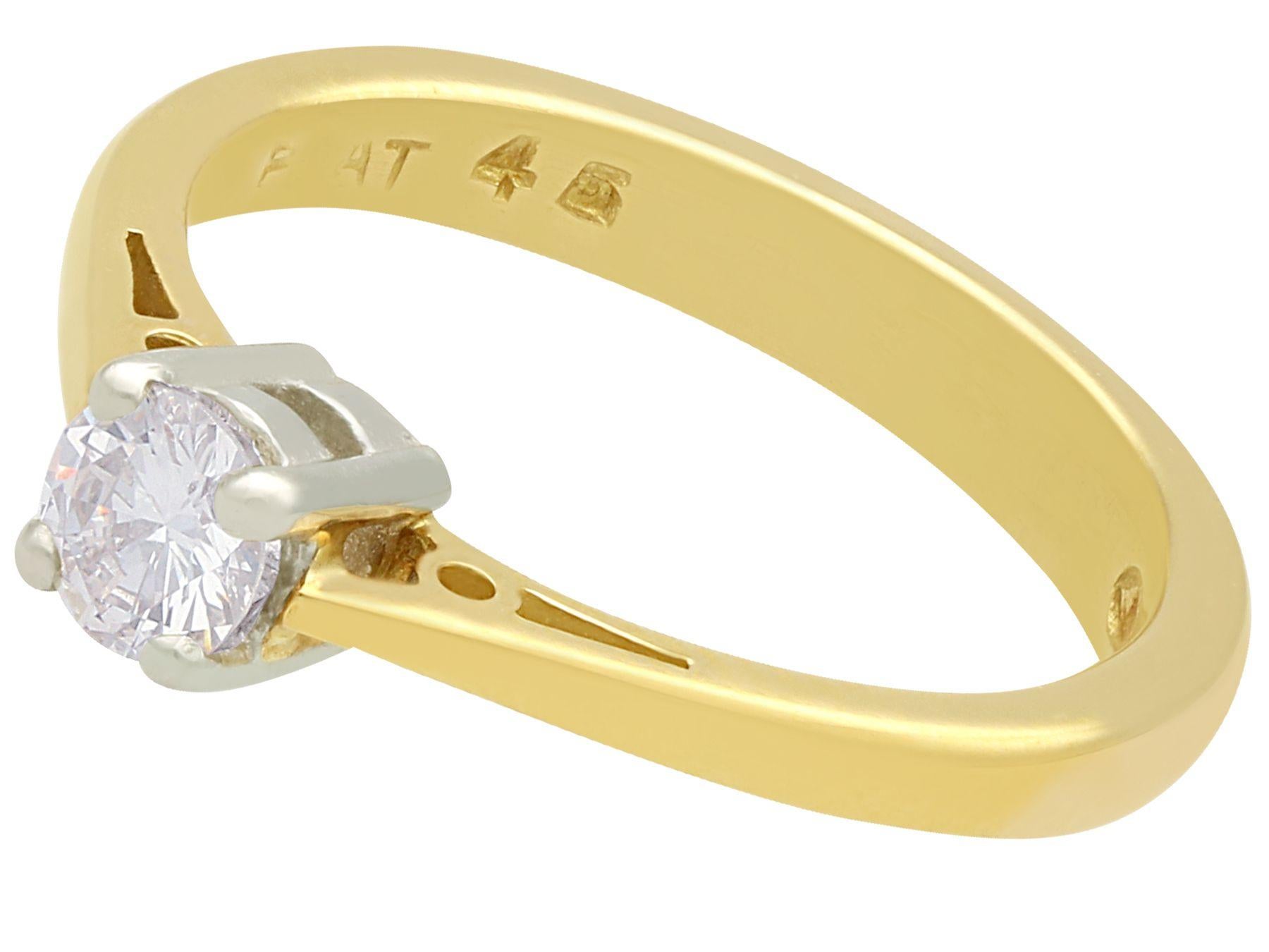 Round Cut 1994 Diamond Yellow Gold Solitaire Engagement Ring