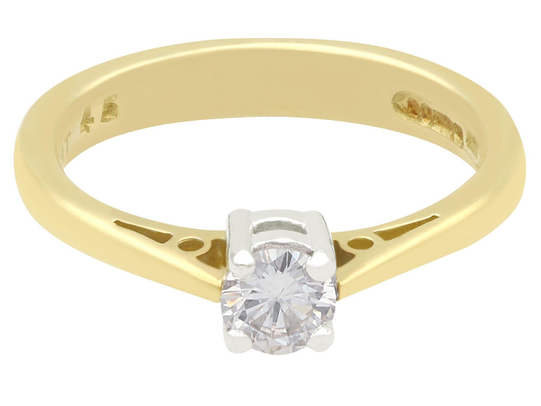 1994 Diamond Yellow Gold Solitaire Engagement Ring In Excellent Condition In Jesmond, Newcastle Upon Tyne