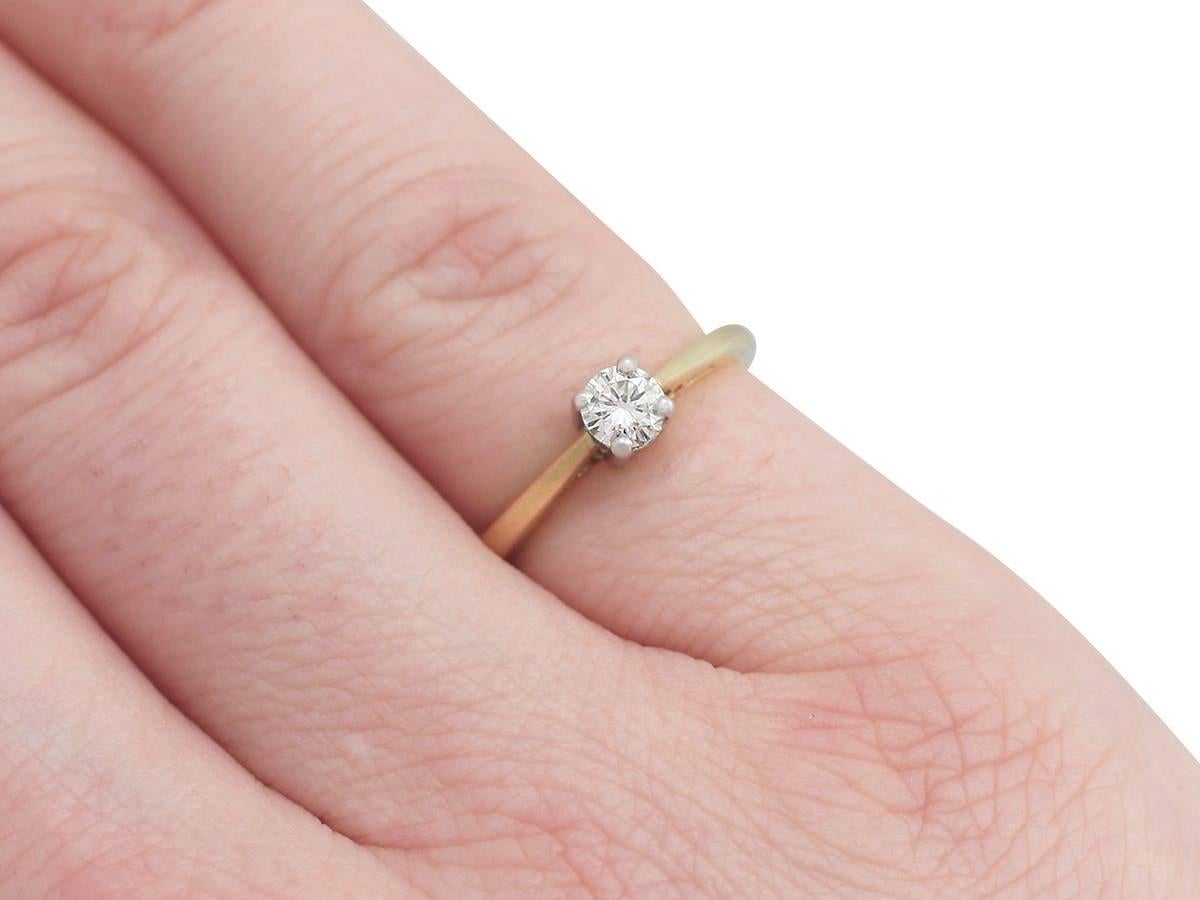 1994 Diamond Yellow Gold Solitaire Engagement Ring 3