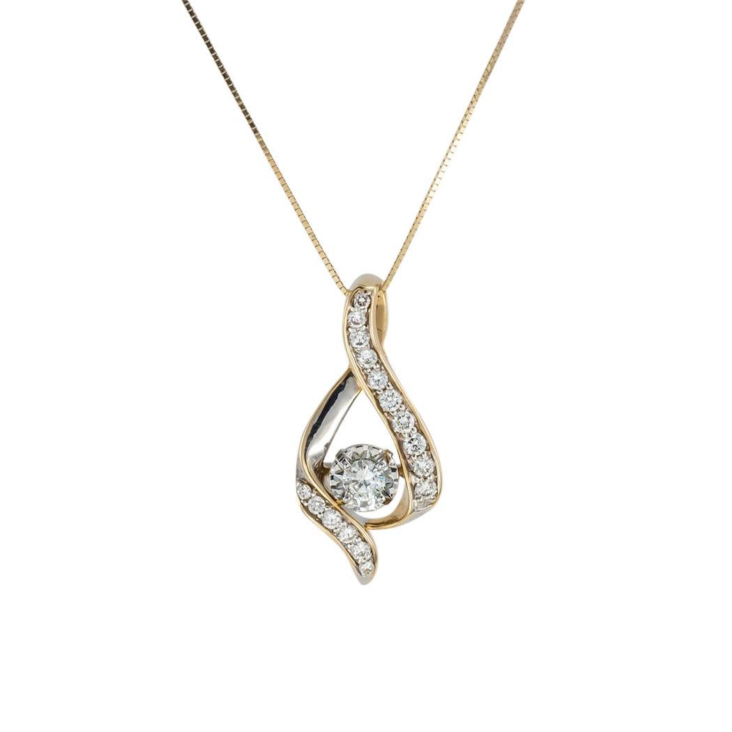 Estate diamond and gold teardrop-shaped slide pendant necklace circa 1990.  Clear and concise information you want to know is listed below.  Contact us right away if you have additional questions.  We are here to connect you with beautiful and