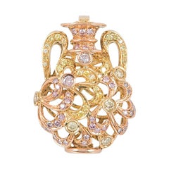 Diamond Yellow Gold Vase Pendant