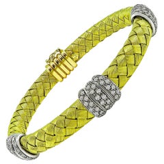 Diamond Yellow Gold Weave Bracelet