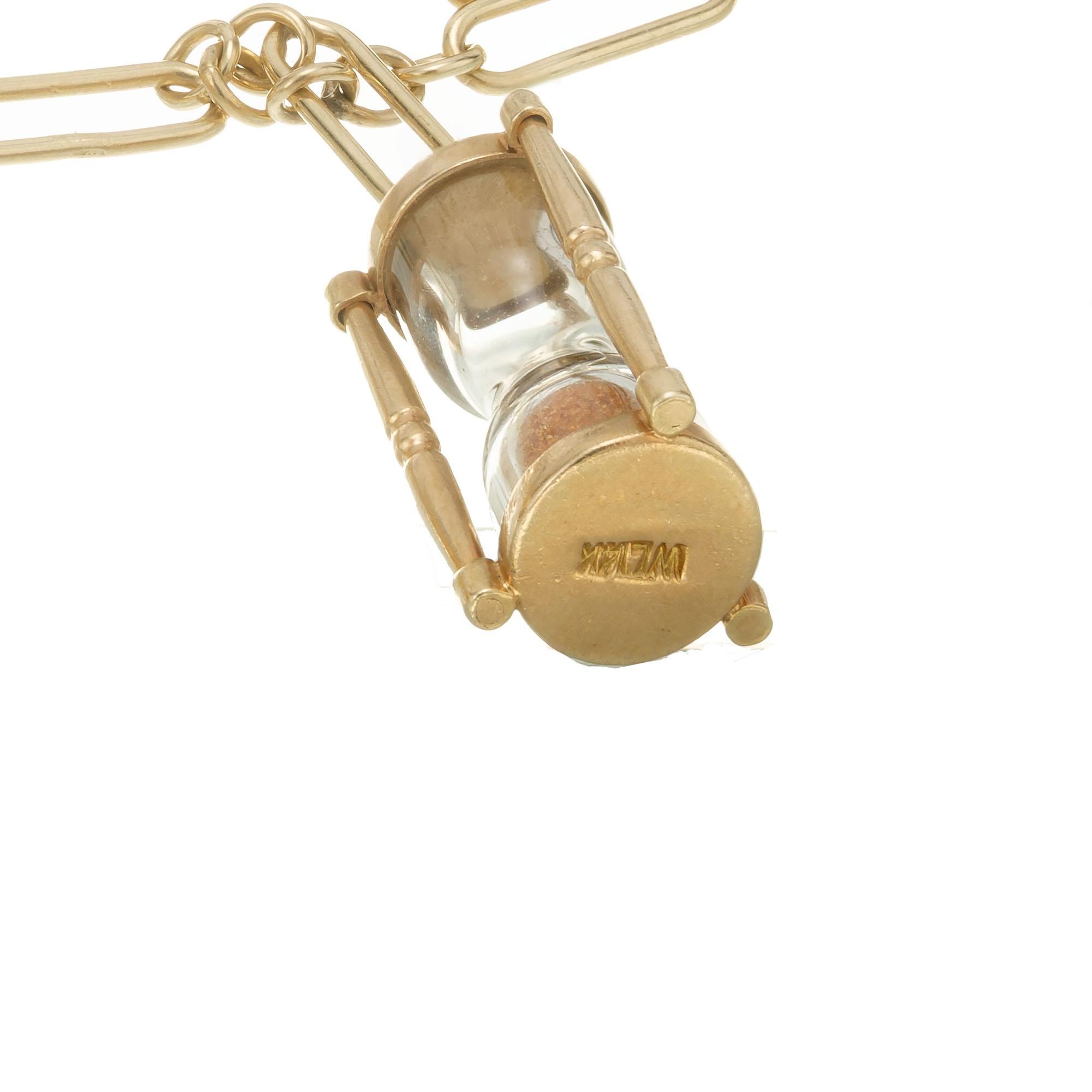 Round Cut Diamond Yellow Gold Wedding Marriage Home Theme 3D Charm Bracelet For Sale