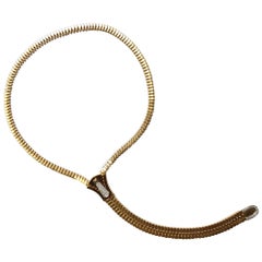 Diamond Yellow Gold "Zipper" Necklace
