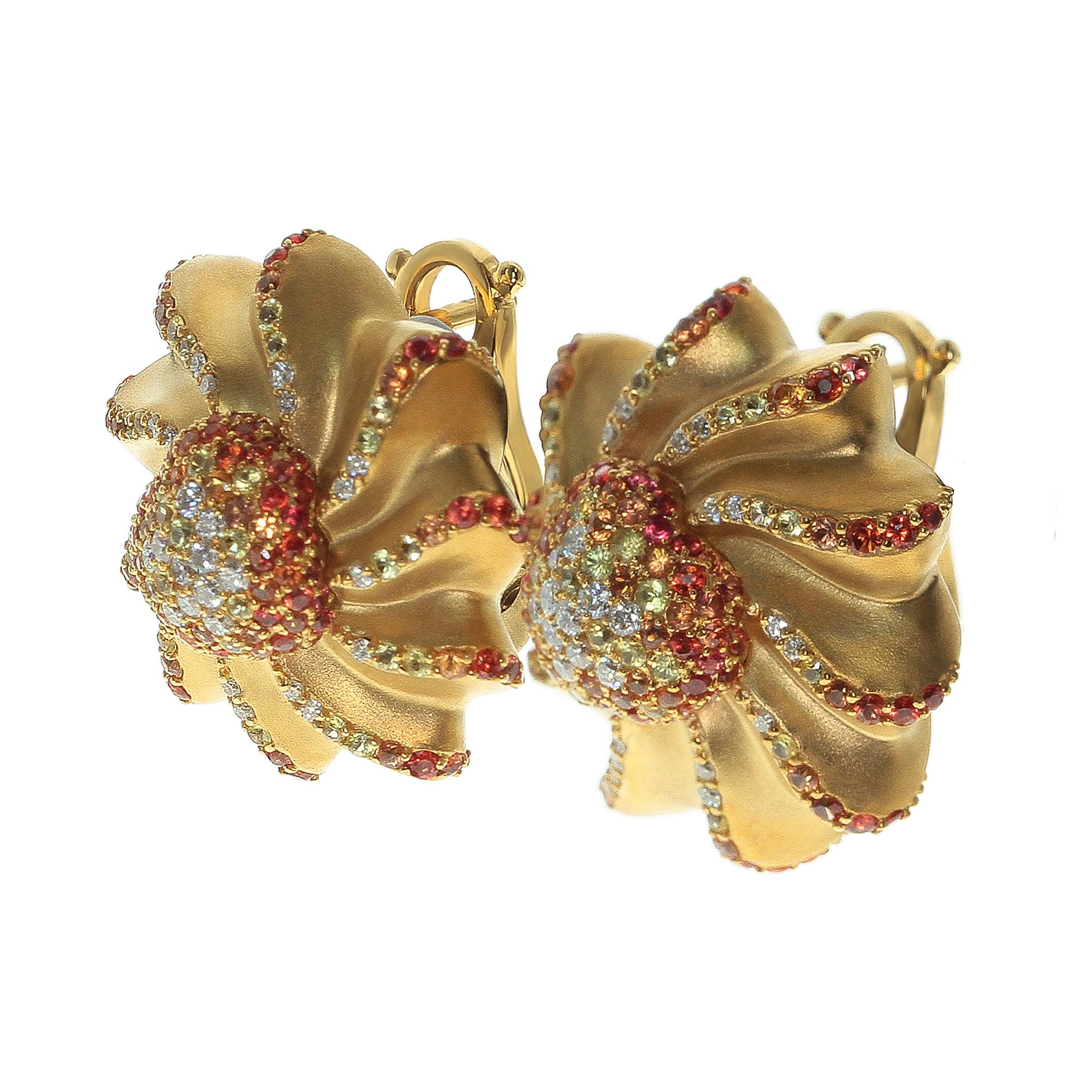 Diamond Yellow Sapphire Orange Sapphire 18 Karat Yellow Gold Cookie Earrings

From our Sweet Collection - for your Sweetheart
Dive in to kids memories, where you can eat this cookies every day.

Accompanied with the Ring LU116414769651 and Brooch