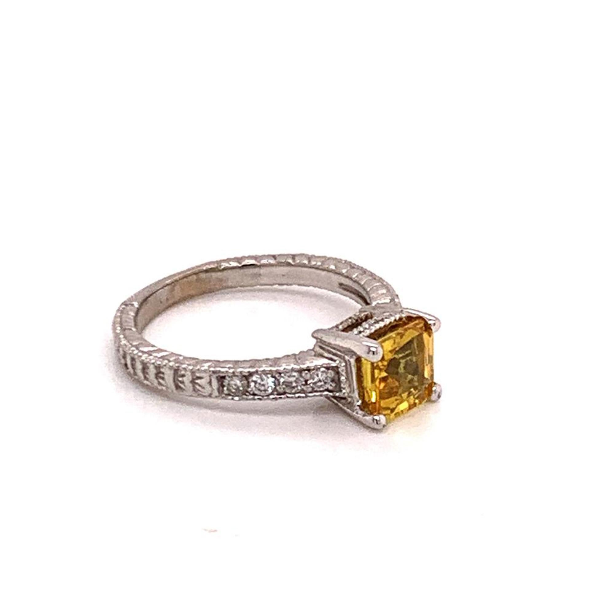 Bague certifiée pour femmes en or 14 carats avec diamants et saphir jaune de 1,66 carat Neuf - En vente à Brooklyn, NY
