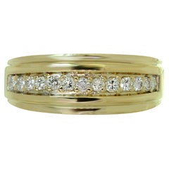 Diamond Yellow Solid Gold Band Ring
