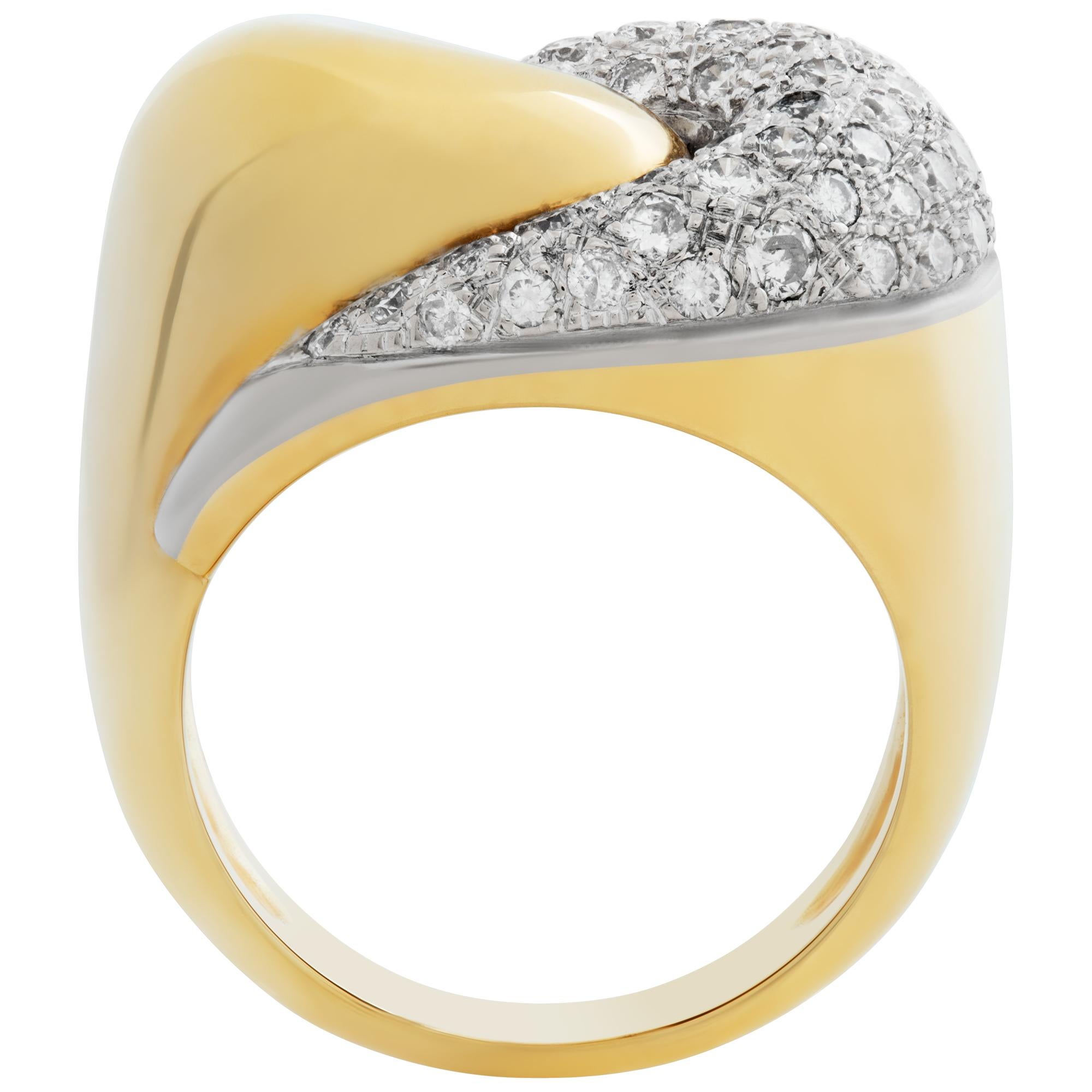 Diamond Yin-Yang Ring in 18k and Pave Diamonds, 1.00 Carats In Excellent Condition In Surfside, FL