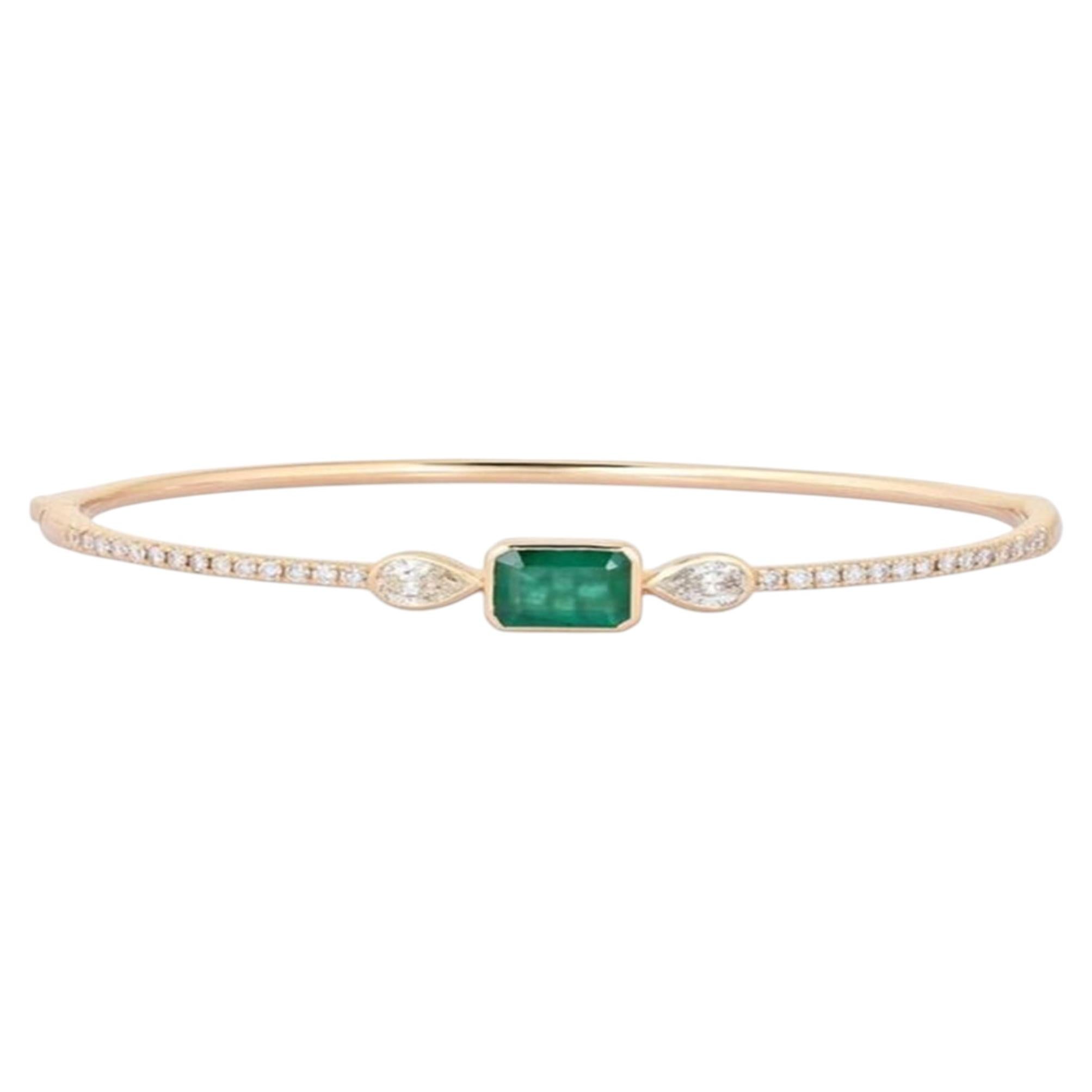 Diamond Zenith 14K (or 18k upon request) Yellow Gold Bangle Bracelet For Sale