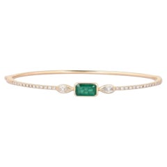 Diamond Zenith 14K (or 18k upon request) Yellow Gold Bangle Bracelet