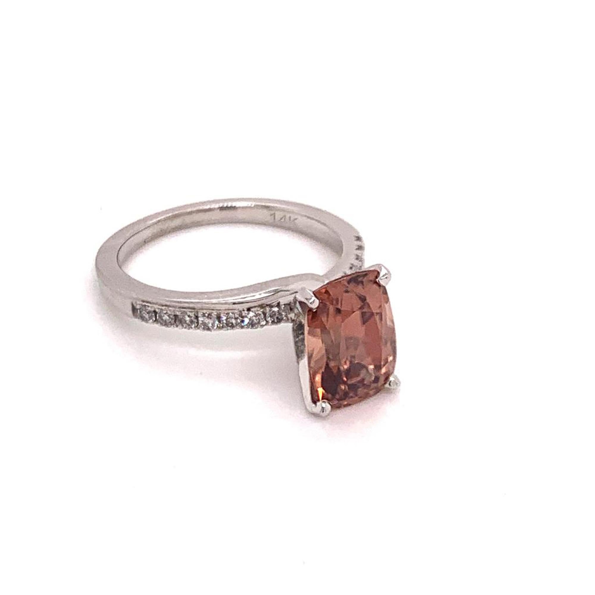 Diamond Zircon Ring 14k White Gold Large 4.45 TCW Women Certified For Sale 1