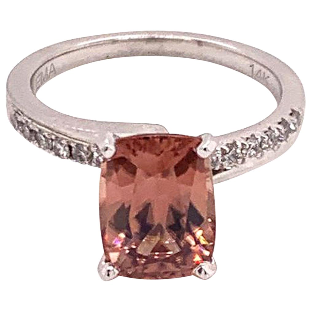 Diamant- Zirkon-Ring 14k Weißgold Großer 4,45 TCW Damen zertifiziert