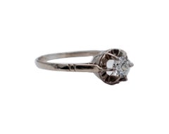 0, 60 carat old cut Diamond, 18 Karat White Gold Ring