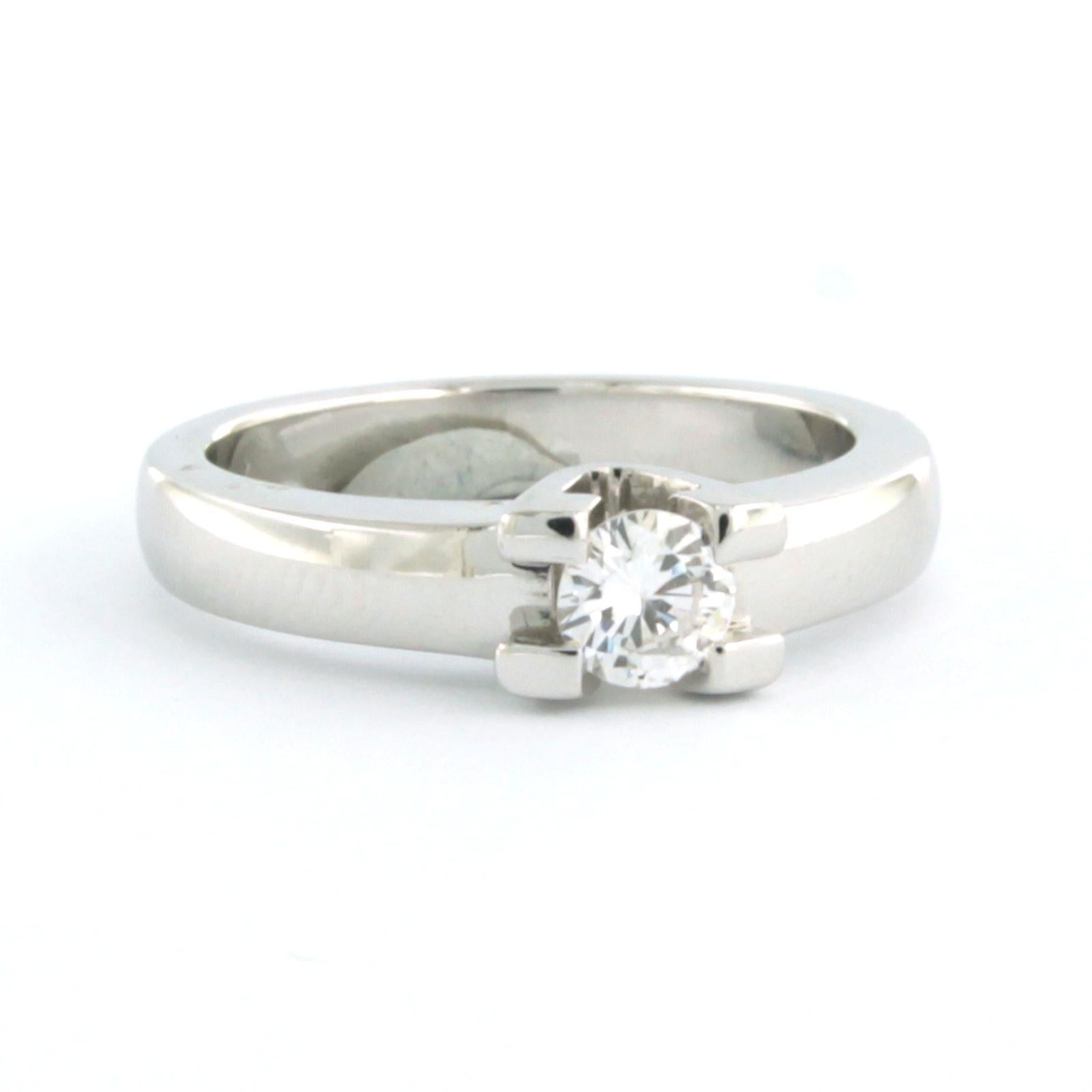 Modern DIAMONDE Ring with brilliant cut diamonds up to 0.28ct 14k white gold 4.7 grams For Sale