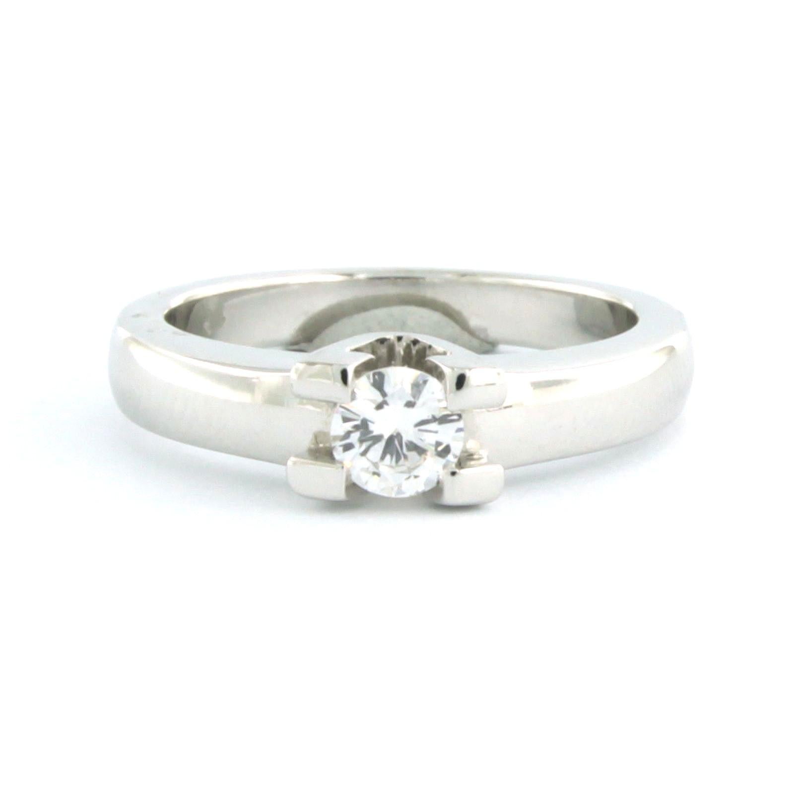 Brilliant Cut DIAMONDE Ring with brilliant cut diamonds up to 0.28ct 14k white gold 4.7 grams For Sale