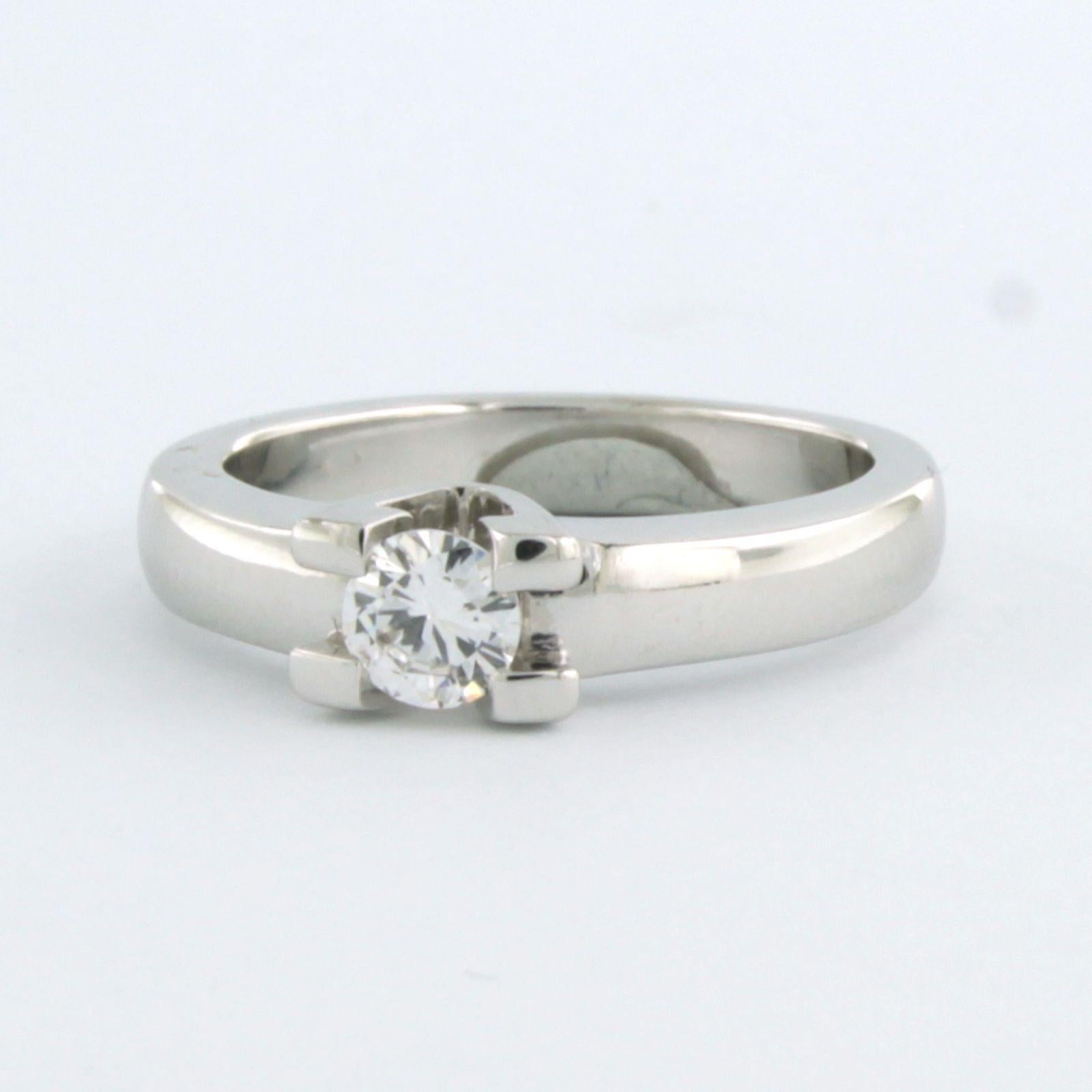 DIAMONDE Ring with brilliant cut diamonds up to 0.28ct 14k white gold 4.7 grams In Excellent Condition For Sale In The Hague, ZH
