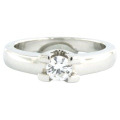 DIAMANTE Anillo con diamantes talla brillante de hasta 0,28 ct Oro blanco de 14k 4,7 gramos