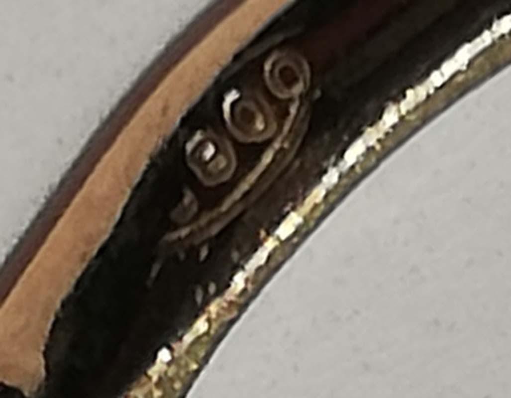Anello con diamanti, oro rosa 14 carati e argento. 1