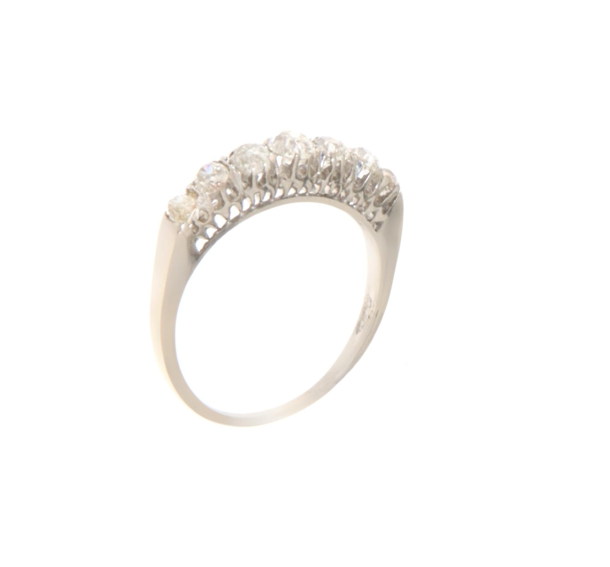 Artisan Diamonds 14 Karat White Gold Engagement Ring For Sale