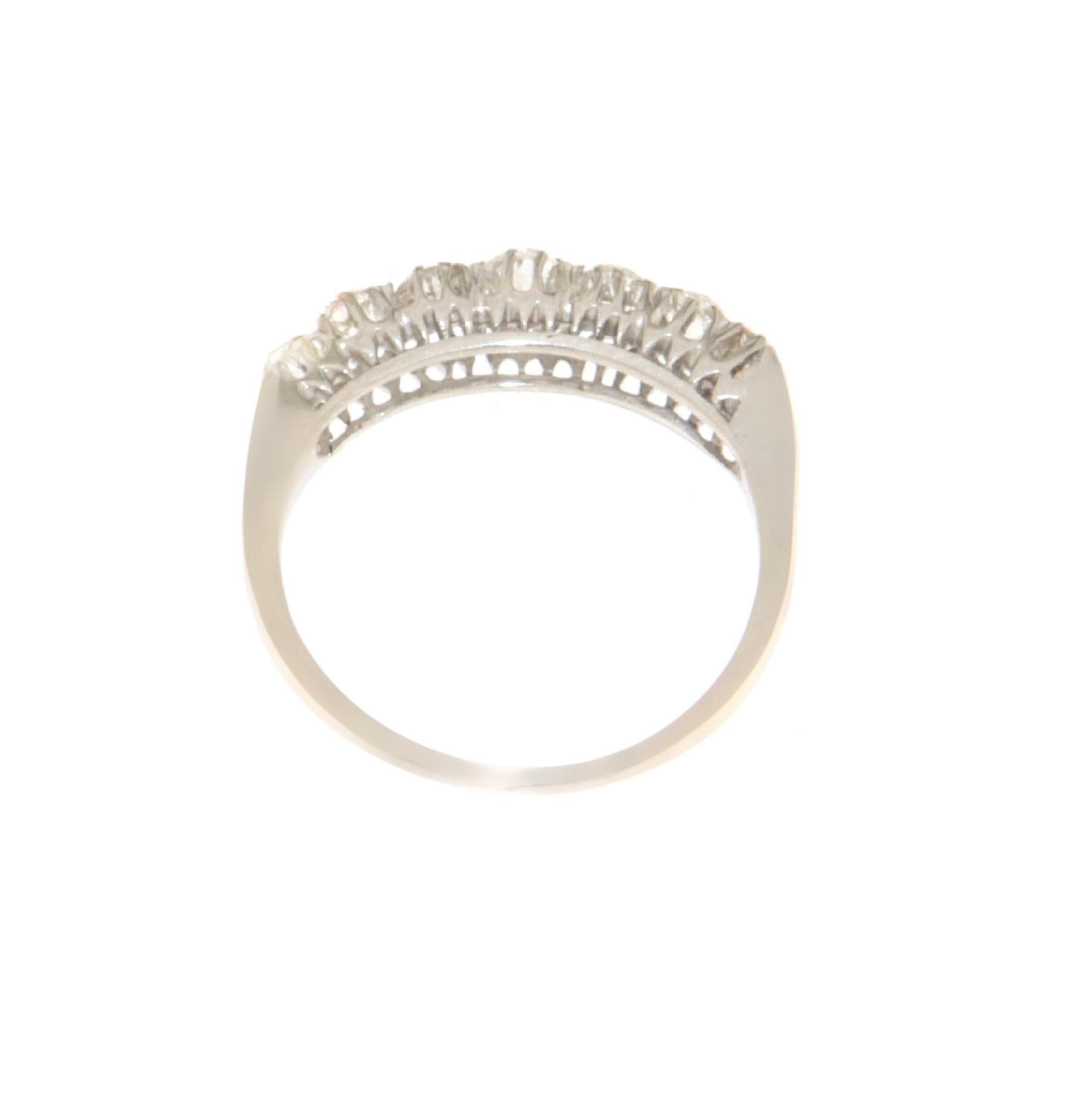 Brilliant Cut Diamonds 14 Karat White Gold Engagement Ring For Sale