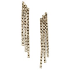 Diamonds, 14 Karat White Gold Fashion Drop Earrings