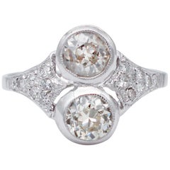 Vintage Diamonds, 14 Karat White Gold Ring