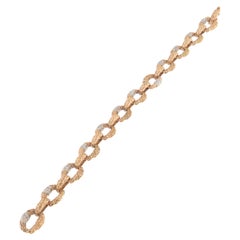 Diamonds 14 Karat Yellow And White Gold Cuff Bracelet