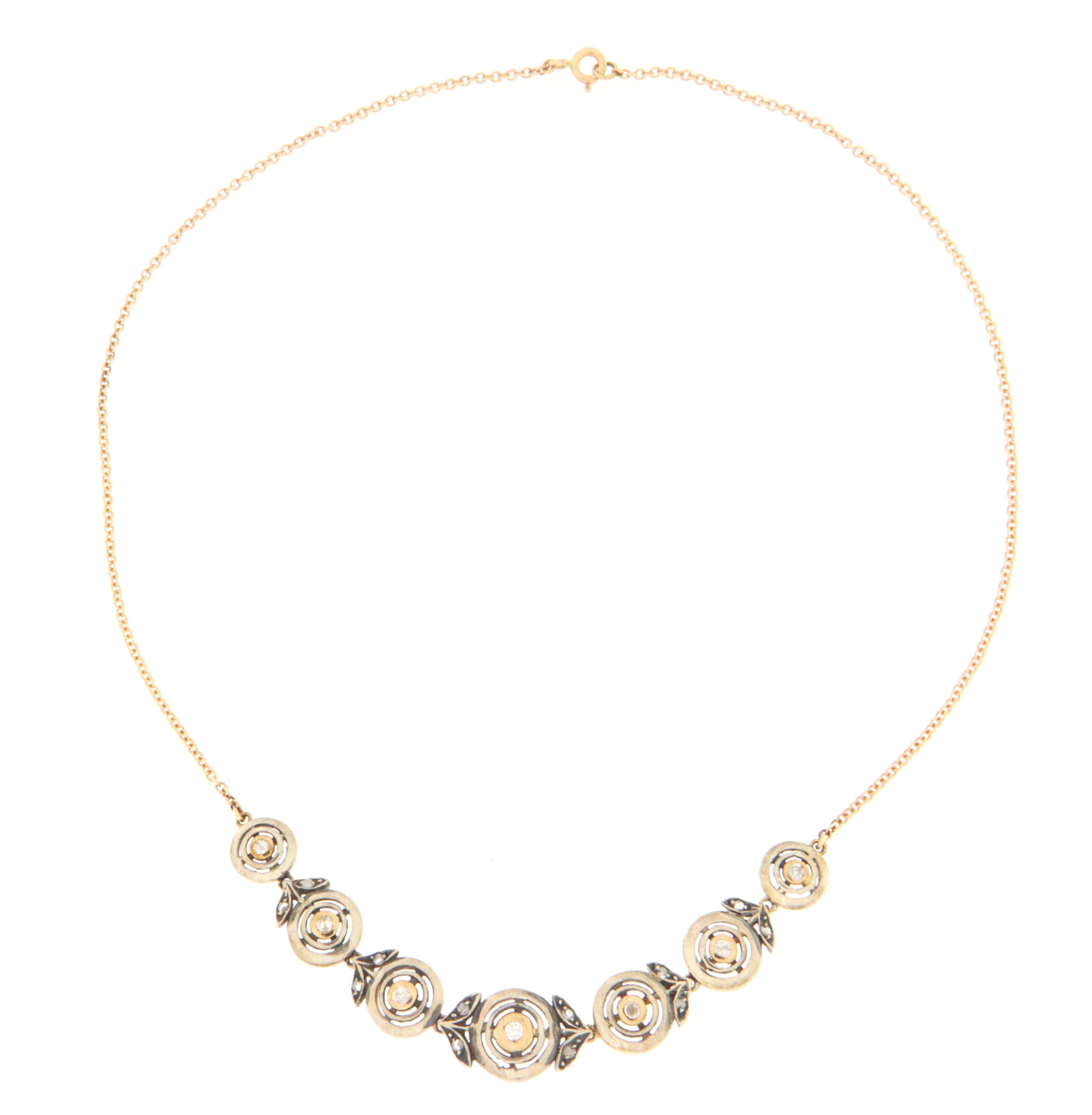 Choker-Halskette mit Diamanten aus 14 Karat Gelbgold im Zustand „Neu“ im Angebot in Marcianise, IT