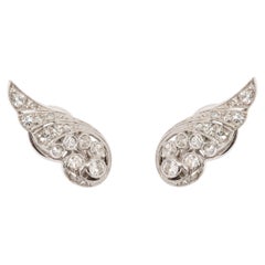Diamonds 18 Carats White Gold Wings Earrings