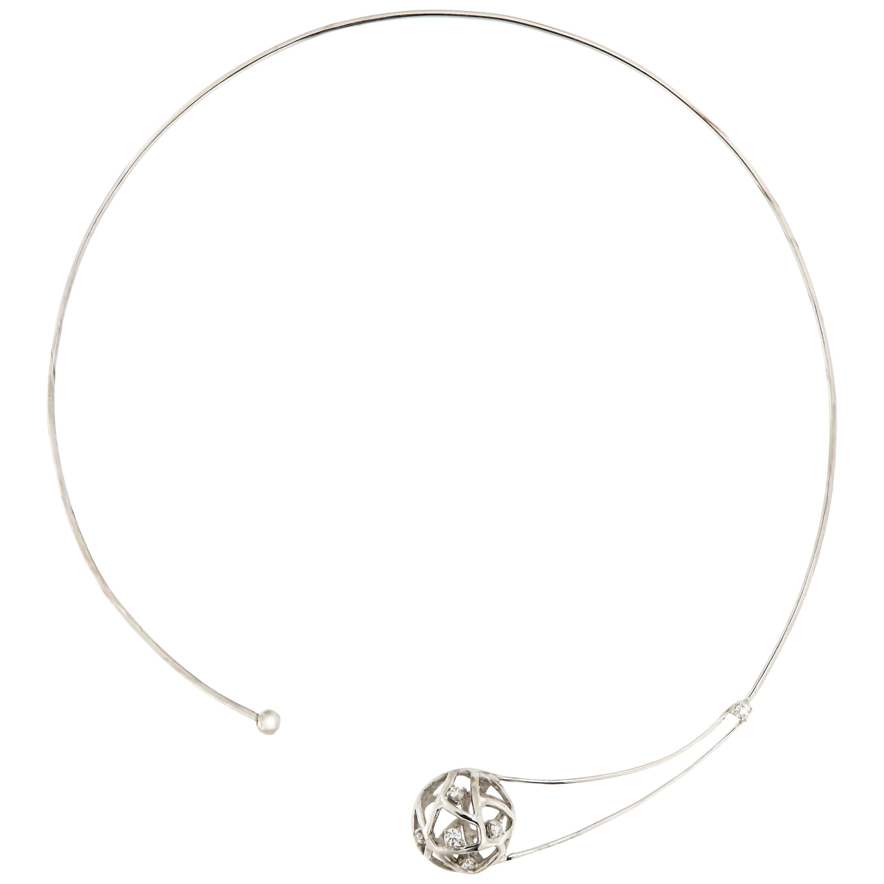 Choker-Halskette mit Diamanten aus 18 Karat Gold, handgefertigt in Italien von Botta Gioielli