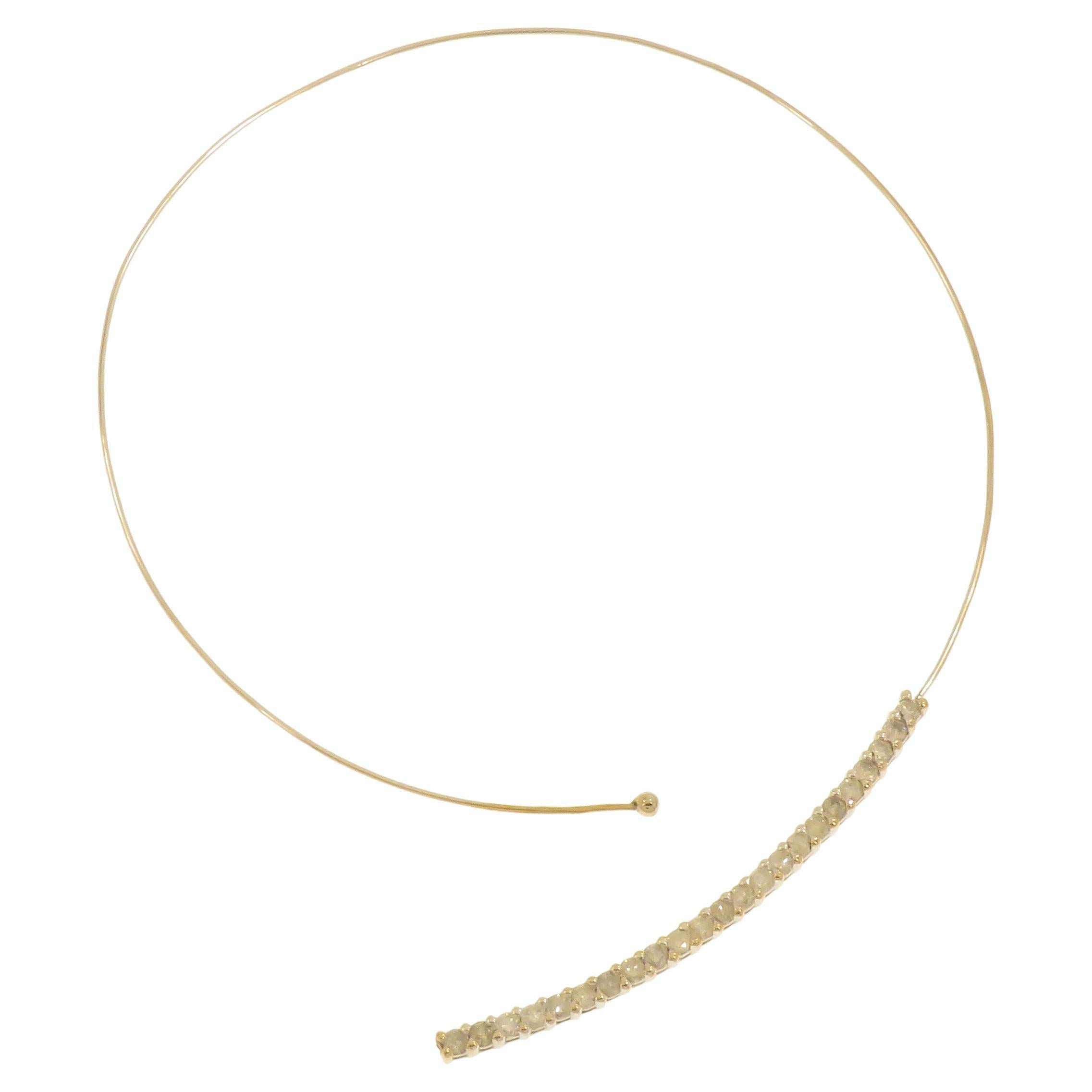 Diamonds 18 Karat Gold Choker Necklace Handcrafted in Italy by Botta Gioielli