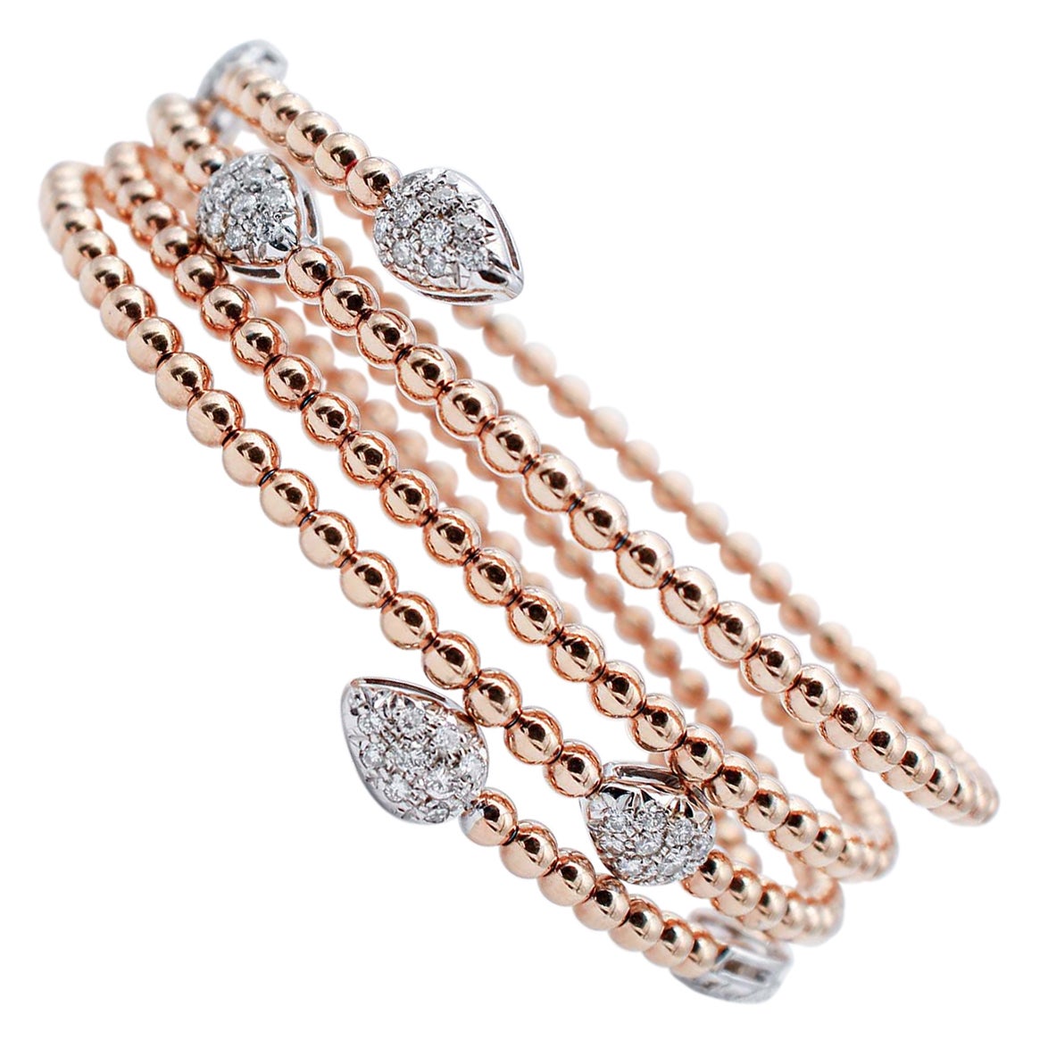 Bracelet en or rose et blanc 18 carats et diamants