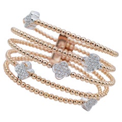Diamantes, Pulsera Moderna de Oro Rosa y Blanco de 18 Kilates
