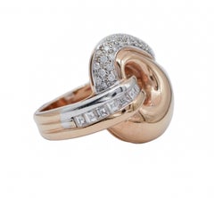 Diamonds, 18 Karat Rose and White Gold Ring