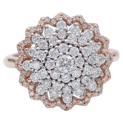 Bague en or rose et blanc 18 carats et diamants