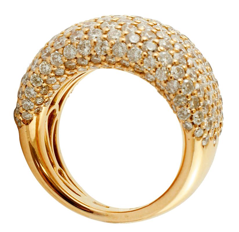 Brilliant Cut Diamonds, 18 Karat Rose Gold Band Ring For Sale