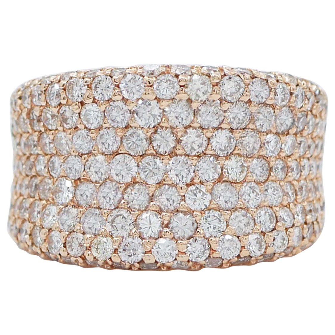 Diamants, bague en or rose 18 carats