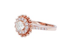 Diamanti, anello di fidanzamento/solitario in oro rosa 18 carati