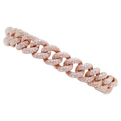 Diamonds, 18 Karat Rose Gold Groumette Bracelet.