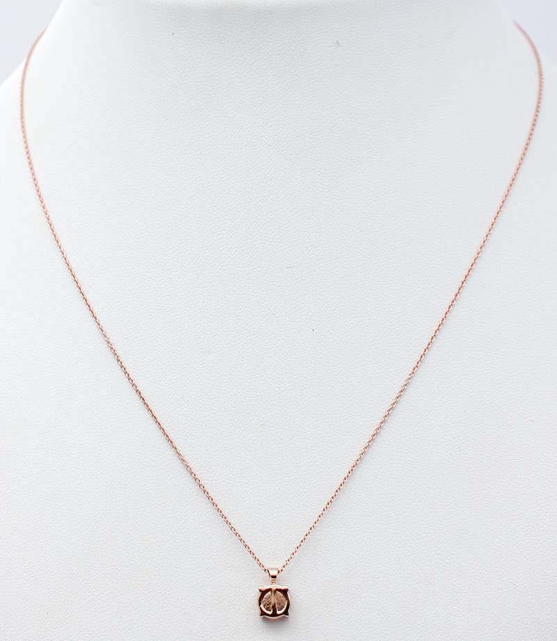 Mixed Cut Diamonds, 18 Karat Rose Gold Light Point Pendant Necklace For Sale