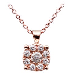 Diamonds, 18 Karat Rose Gold Light Point Pendant Necklace