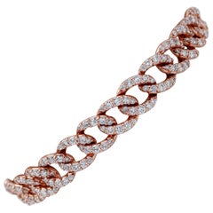 Diamonds, 18 Karat Rose Gold Link Bracelet