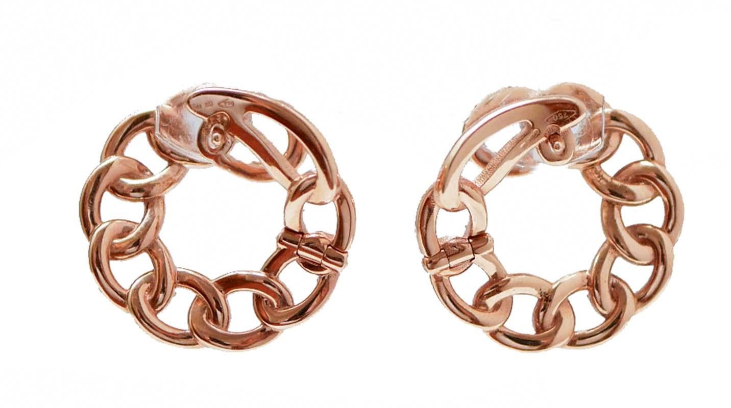 Moderno Diamanti, Oro rosa 18 carati Orecchini moderni. in vendita