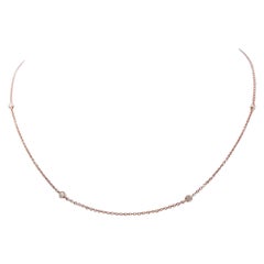 Diamonds, 18 Karat Rose Gold Modern Necklace