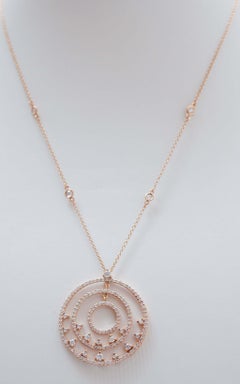 Collier en or rose 18 carats et diamants.