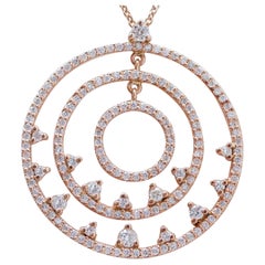Collier en or rose 18 carats et diamants.