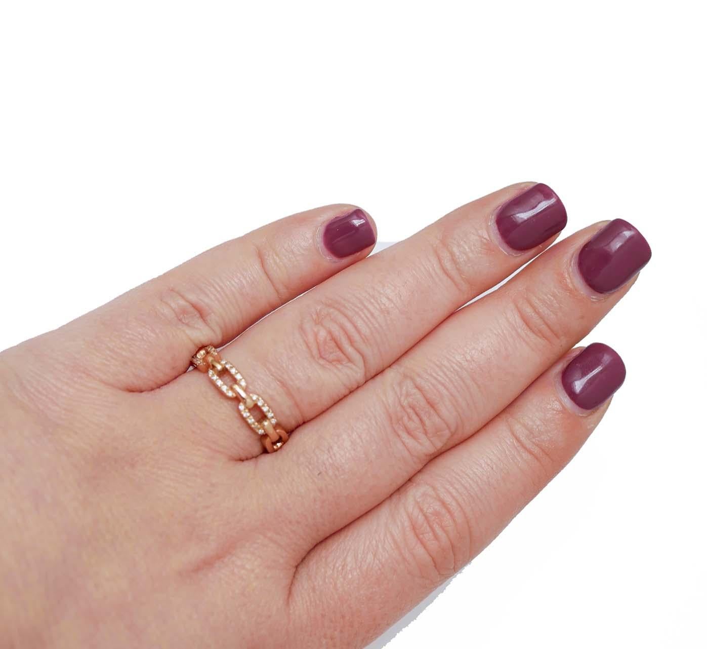 Diamonds, 18 Karat Rose Gold Ring. In New Condition In Marcianise, Marcianise (CE)