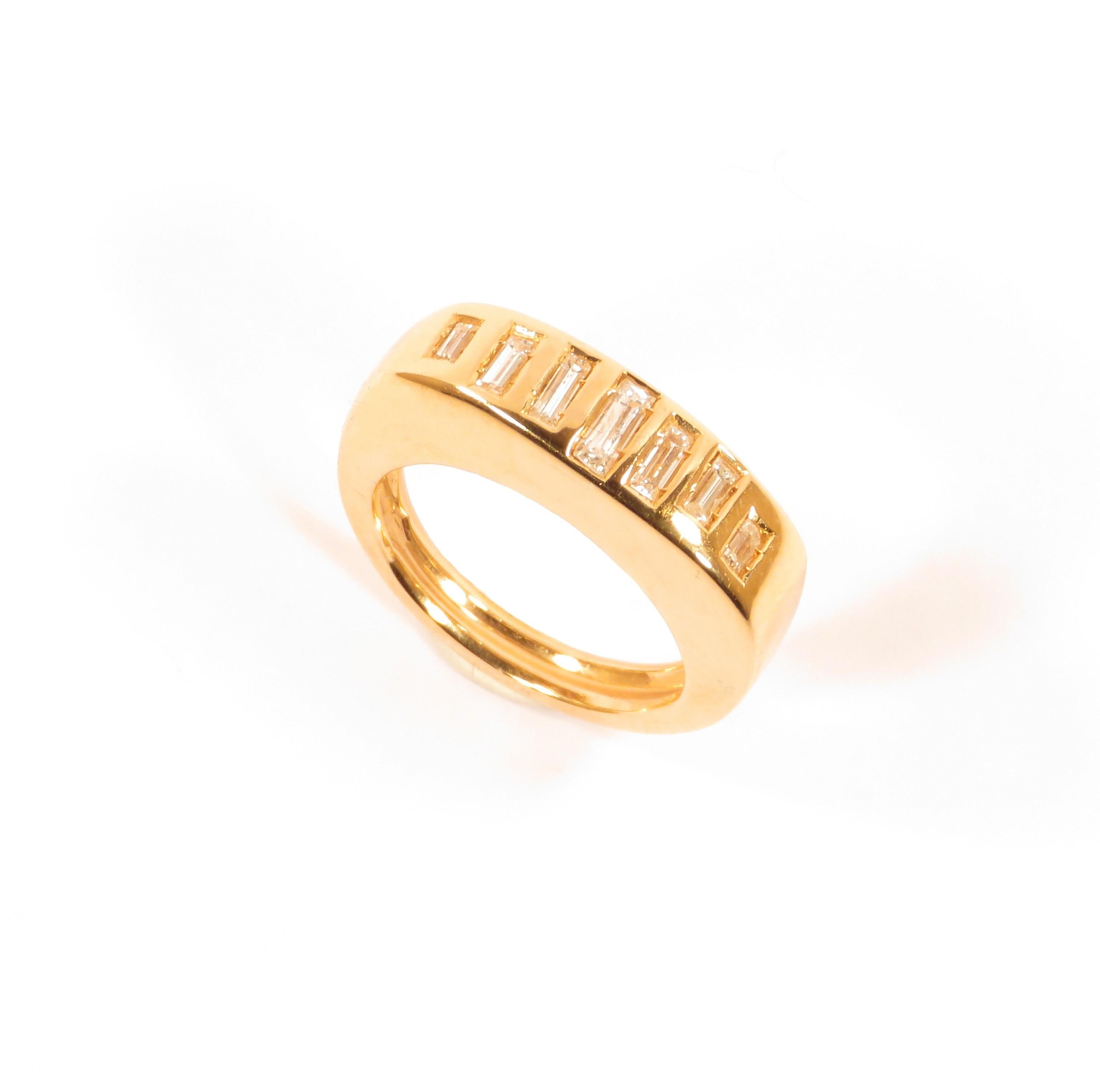 Diamanten  Ring aus Roségold, handgefertigt in Italien von Botta Gioielli (Moderne) im Angebot